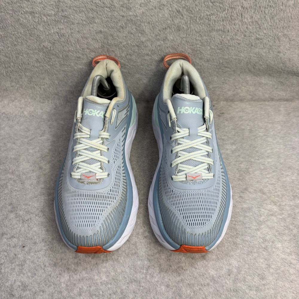 Hoka One One Women's Athletic Shoes in Light Blue, Mint & White - Picture 3 of 10